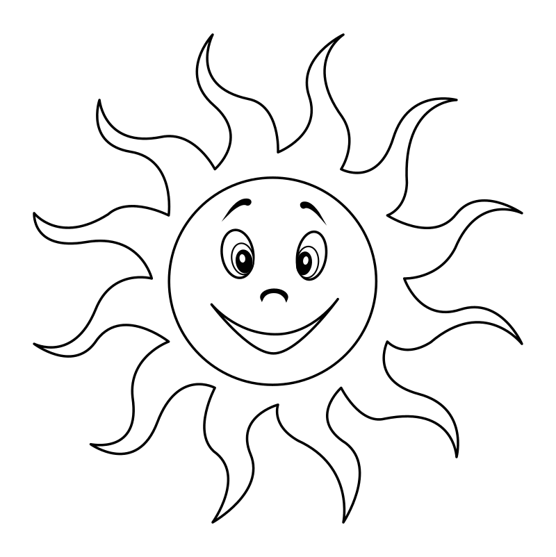 Раскраски с солнцем для вырезания. Трафареты солнца. Шаблоны для поделок
