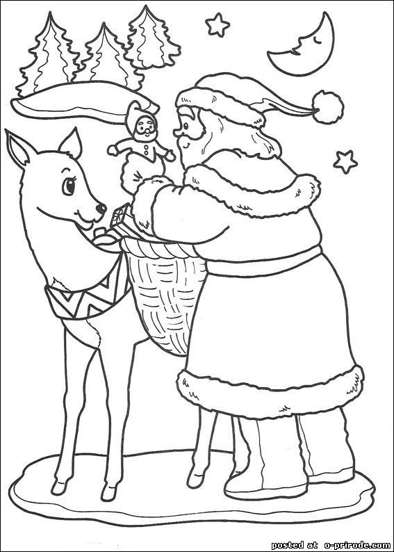 Дед мороз мчится на праздник на сказочных оленях