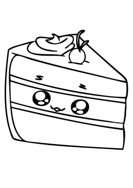 раскраски про торт и кусочки торта