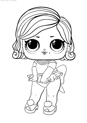 Красивые раскраски для девочки с куклой лол Glamour Queen, раскраски куклы Lo...