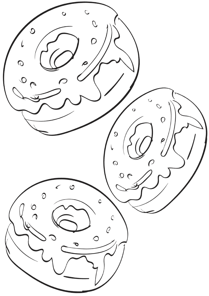 Раскраски с пончиками или донатами