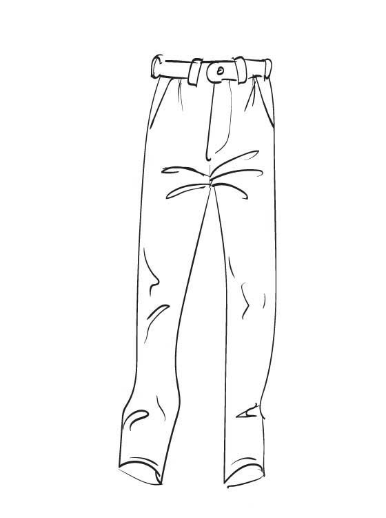 Брюки штаны и джинсы. Раскраски одежда