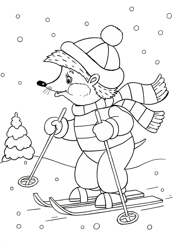 Зимние раскраски скачать и распечатать бесплатно
