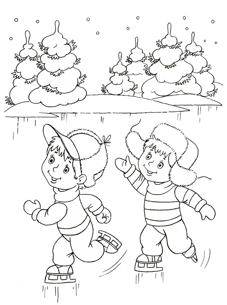 Зимние раскраски скачать и распечатать бесплатно