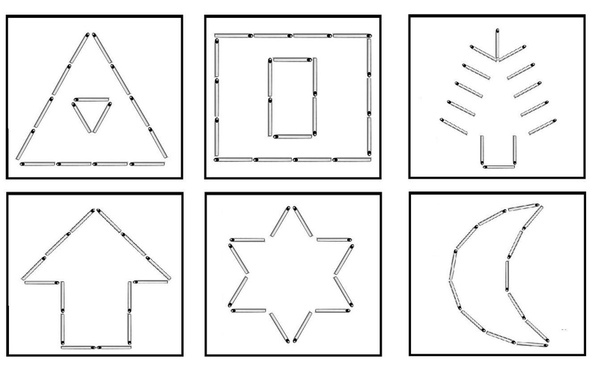 Выполни задание и выложи фигуру из спичек или счетных палочек как показано на...