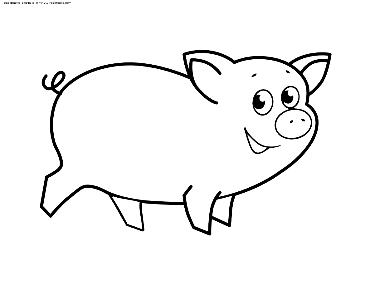 Свинья с поросятами  и просто раскраски хрюшек и кабанов