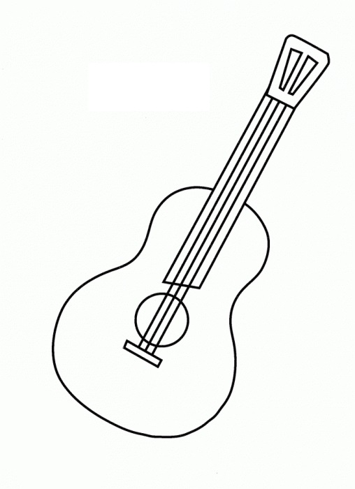 Раскраски со струнными музыкальными инструментами. Гитара
