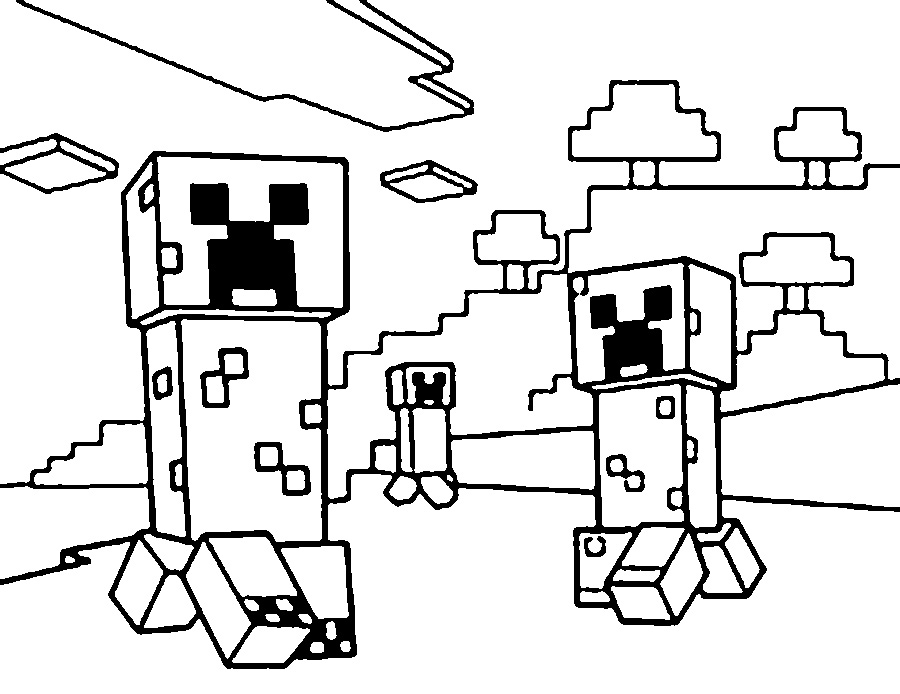 Раскраски с мечем из майнкрафта. Раскраски с героями игры майнкрафт