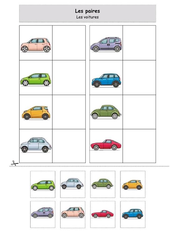Карточки которые нужно разрезать и дать детям чтобы они нашли пару