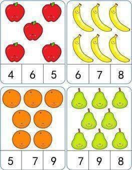 Посчитай сколько картинок и обведи правильный ответ