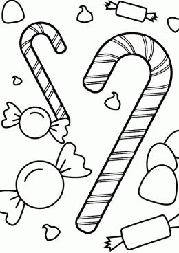Раскраски с конфетами и чупа чупсами