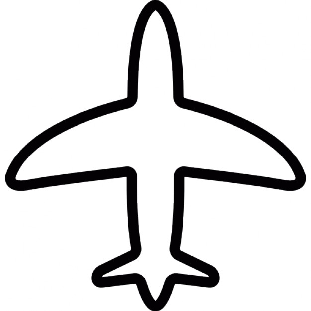 Контур, шаблон и трафарет самолета для вырезания и поделок в детском саду