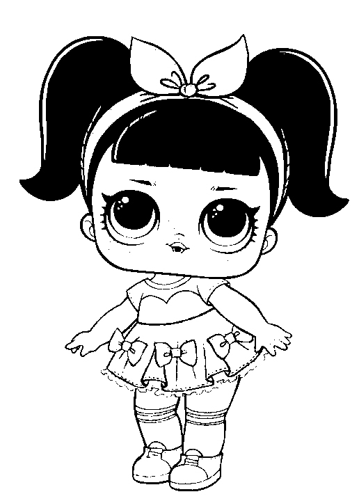 Раскраски с куклами для девочки, кукла лол Kansas Q.T, раскраски лол омг