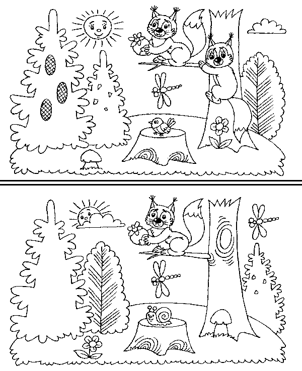 Рисунки с заданиями на внимательность