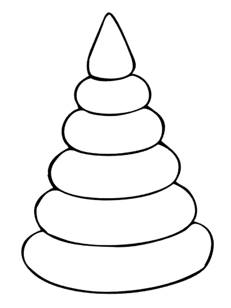 Детская пирамидка. Раскраска для ребенка