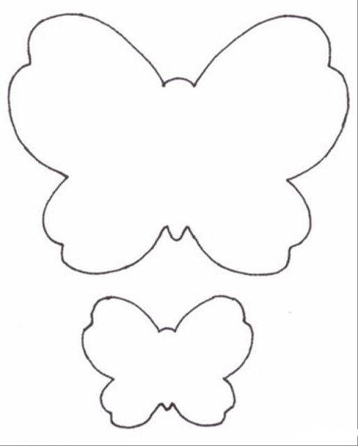 Контуры, трафареты, шаблоны бабочек для вырезания аппликаций  и поделок
