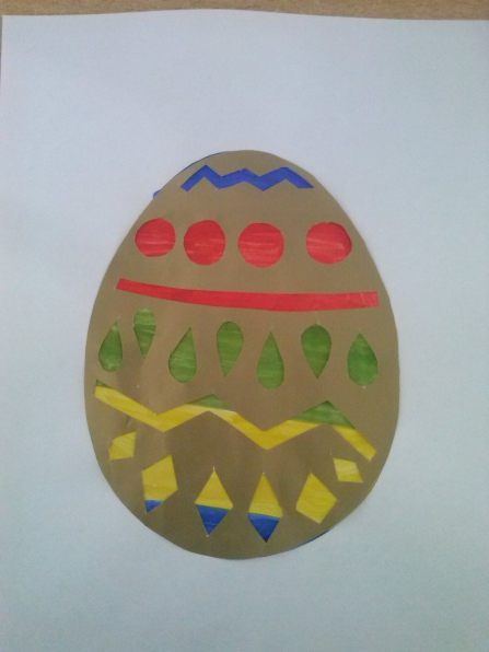 Пасхальные яйца, аппликации из цветной бумаги