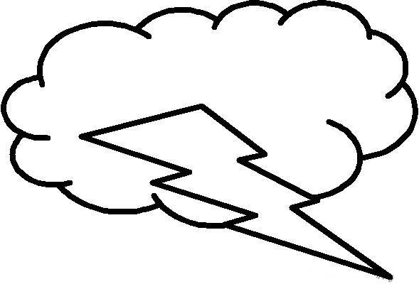 Молния во время дождя раскраски для раннего развития