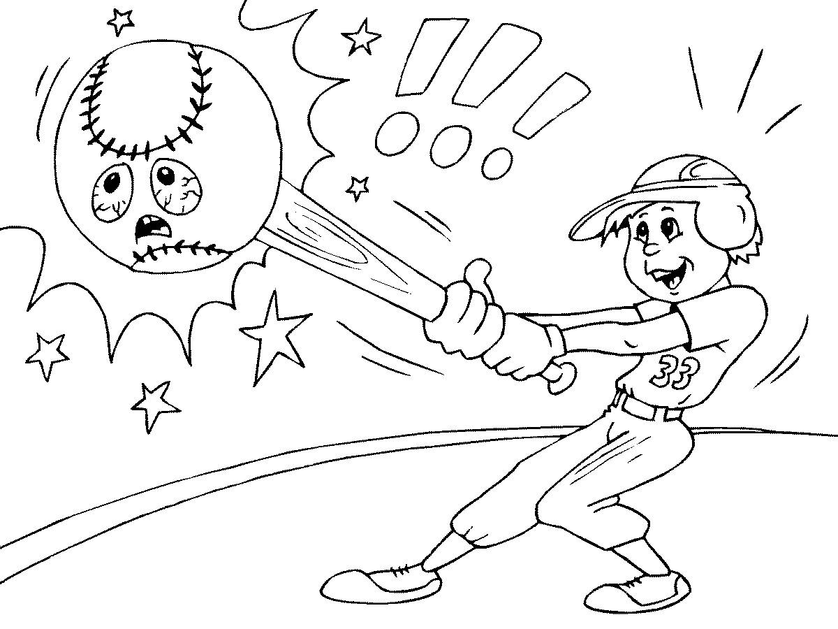 Раскраски про бейсбол скачать и распечатать бесплатно