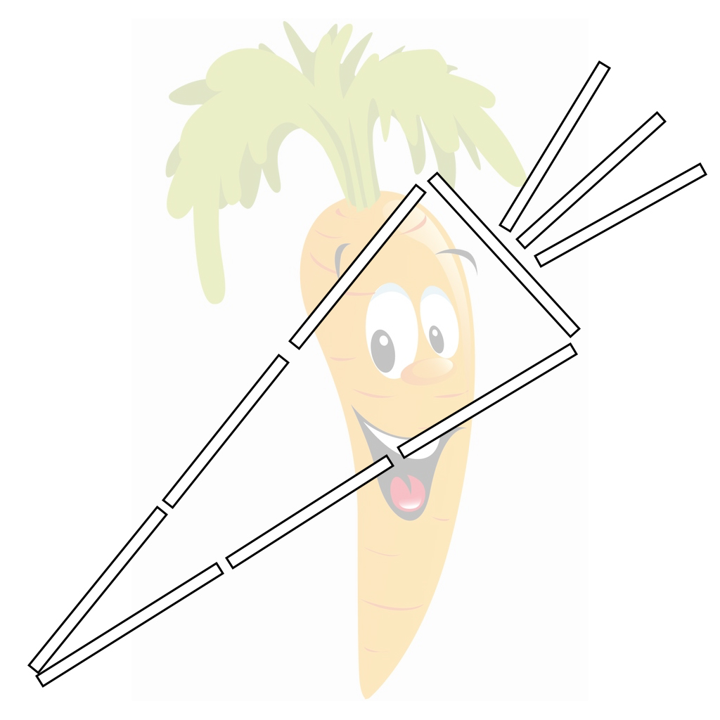 Фигуры из цветных счетных палочек