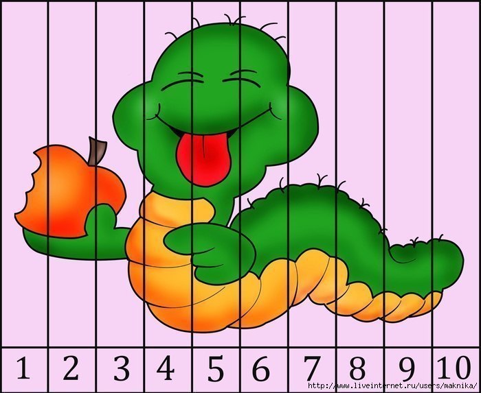 Разрежьте картинку на полоски и попросите ребенка собрать по порядку. Задания...