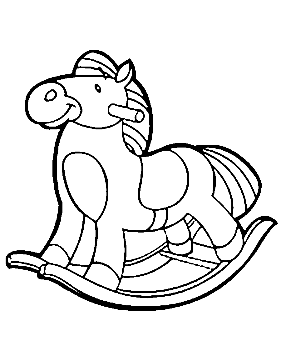 Раскраски с лошадкой качалкой и просто маленькими лошадками 