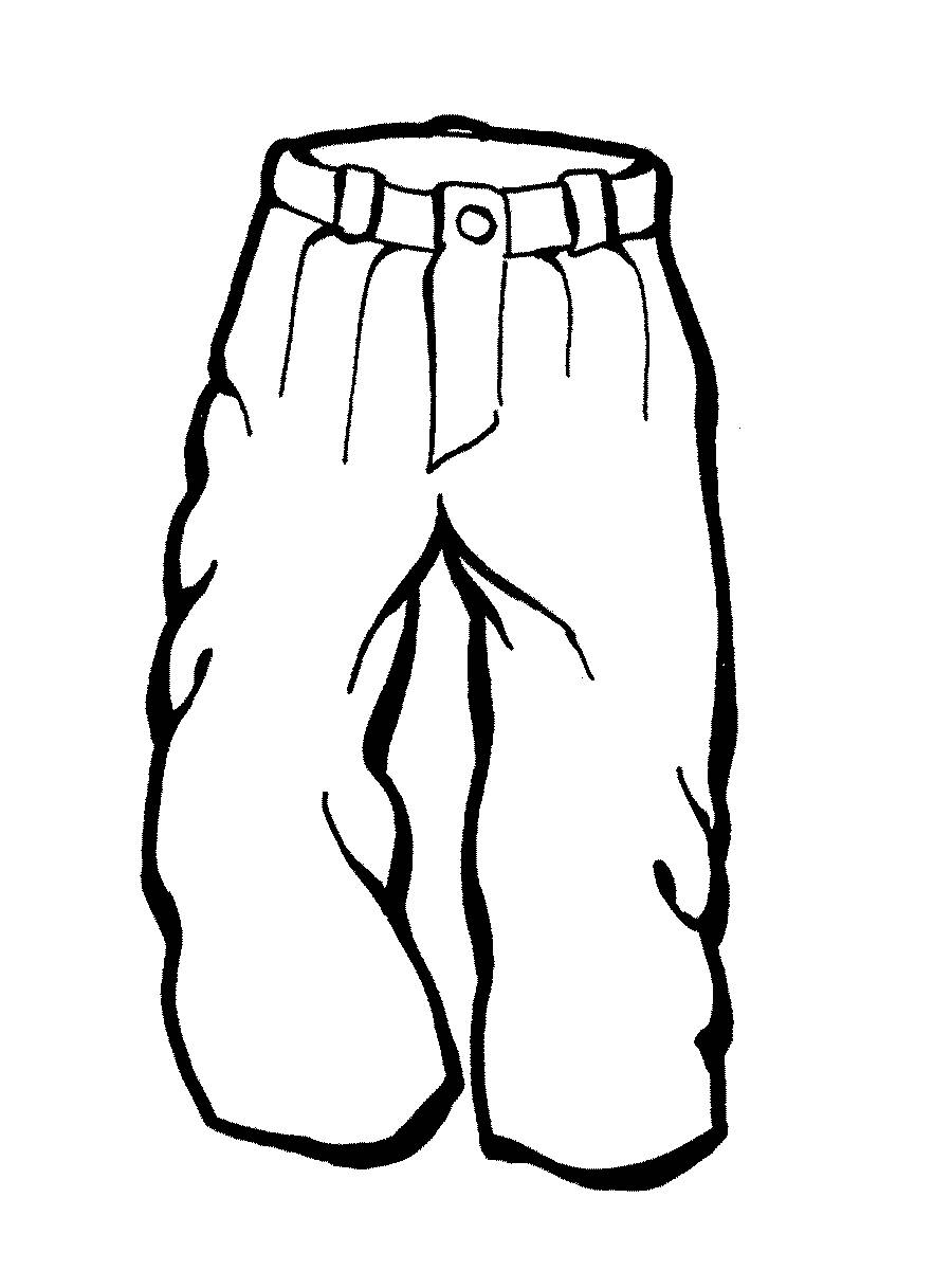 Брюки штаны и джинсы. Раскраски одежда