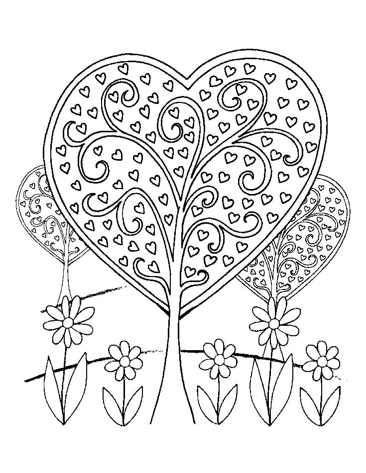 Контуры сердец и валентинок для вырезания, поделок и аппликаций