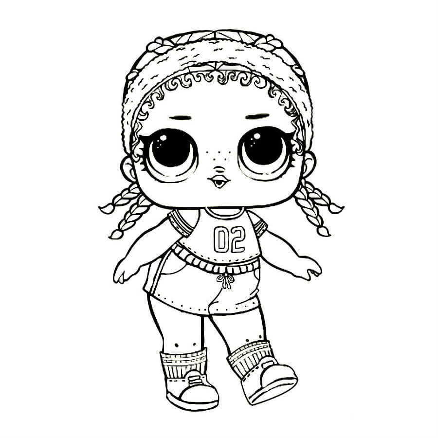 Раскраска кукла Kicks, раскраски лол конфетти поп, кукла с номером 02