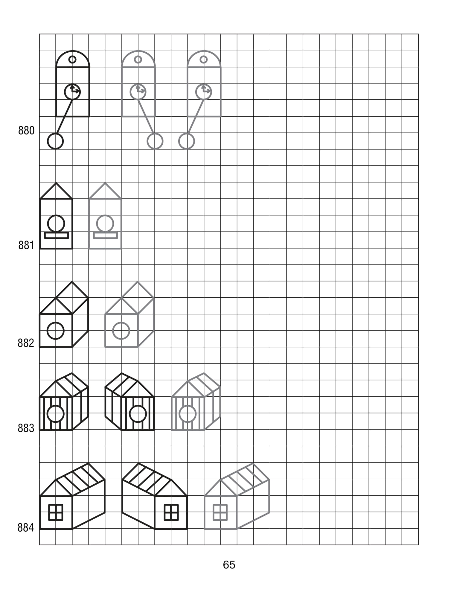 Продолжи узор по клеточкам. Нарисуй по образцу