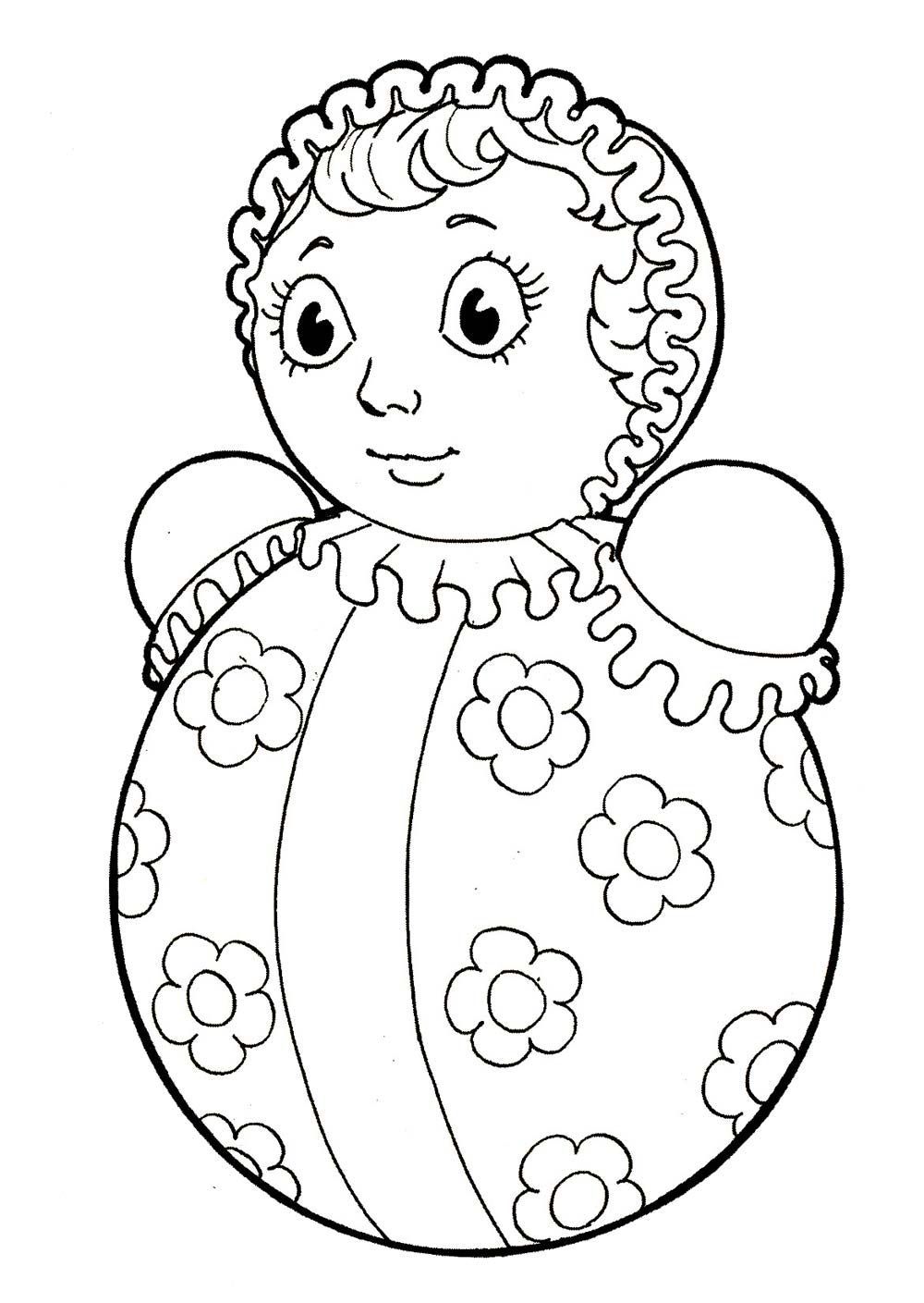 Детская раскраска неваляшка