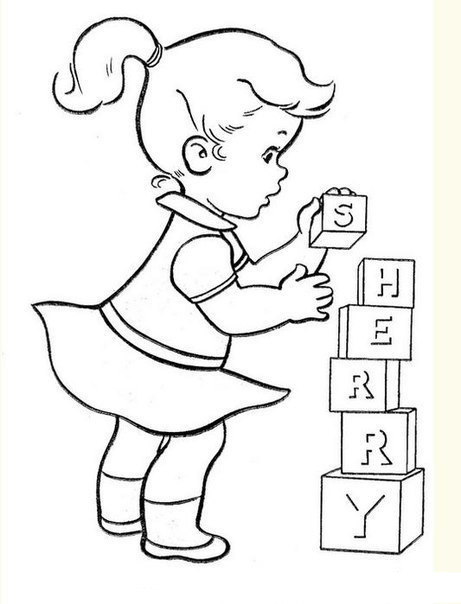 Раскраски для девочек с куклой Шерри и животными