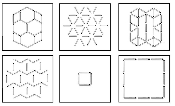 Выполни задание и выложи фигуру из спичек или счетных палочек как показано на...