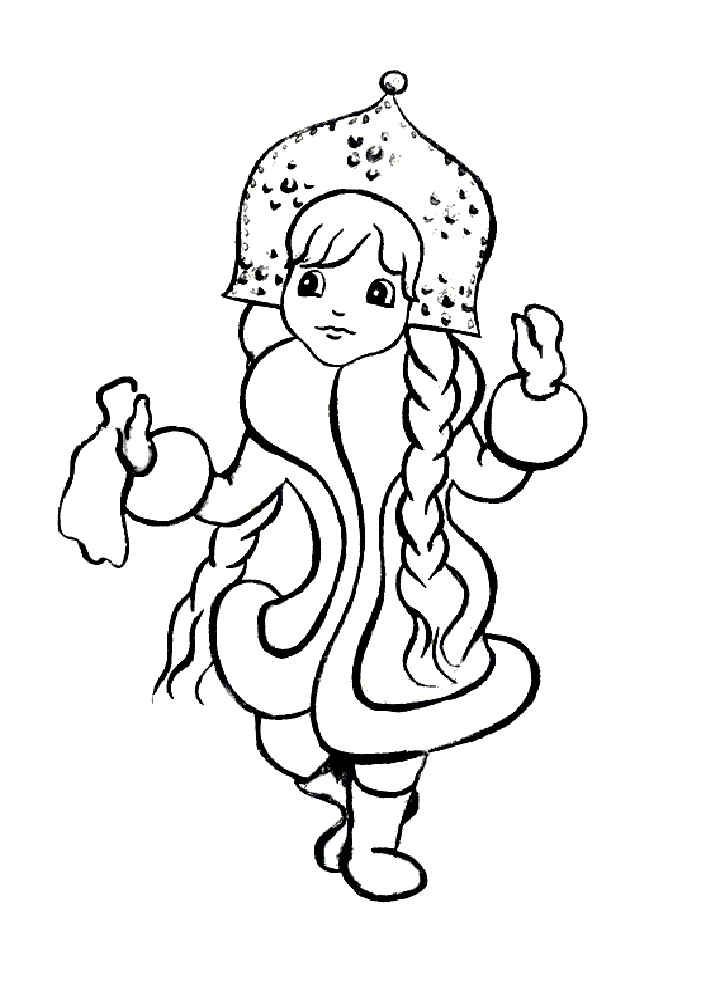 Раскраски с новогодней красоткой снегурочкой в хорошем качестве