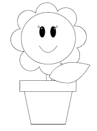 Цветы в горшке для раскрашивания