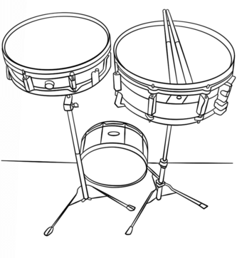 Барабан и барабанная установка на раскрасках