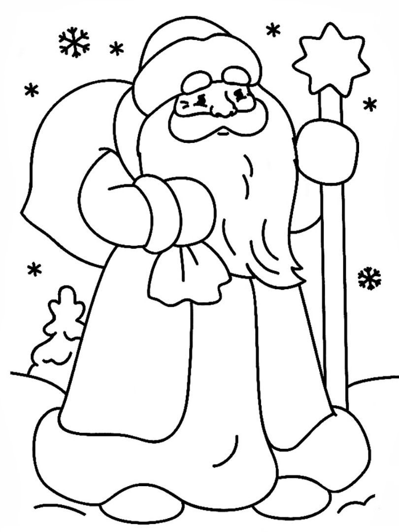 Раскраски с дедом морозом