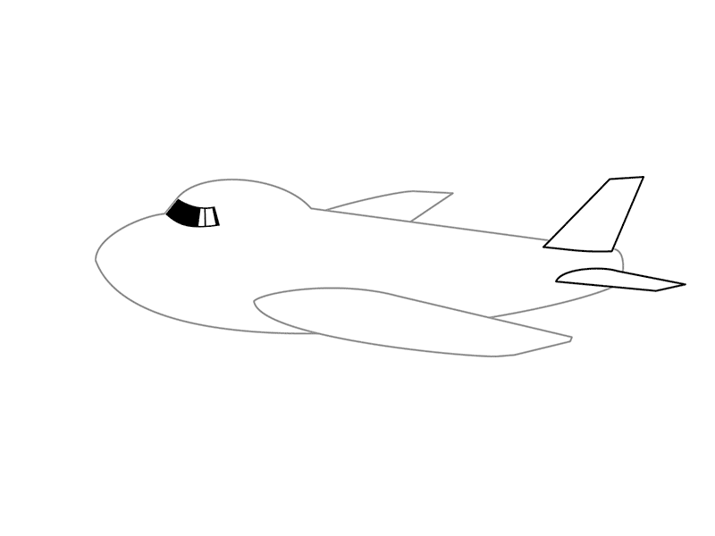 Контур, шаблон и трафарет самолета для вырезания и поделок в детском саду