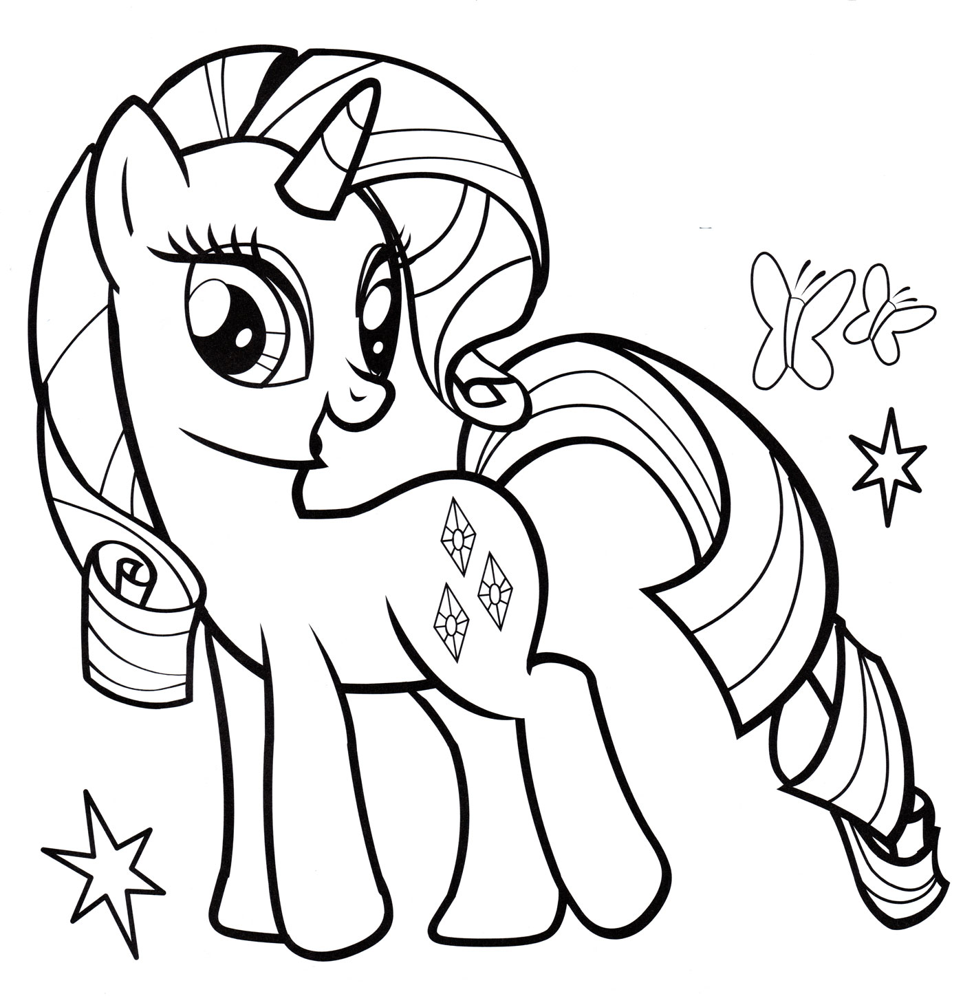 Раскраски с милыми пони единорогами для девочек