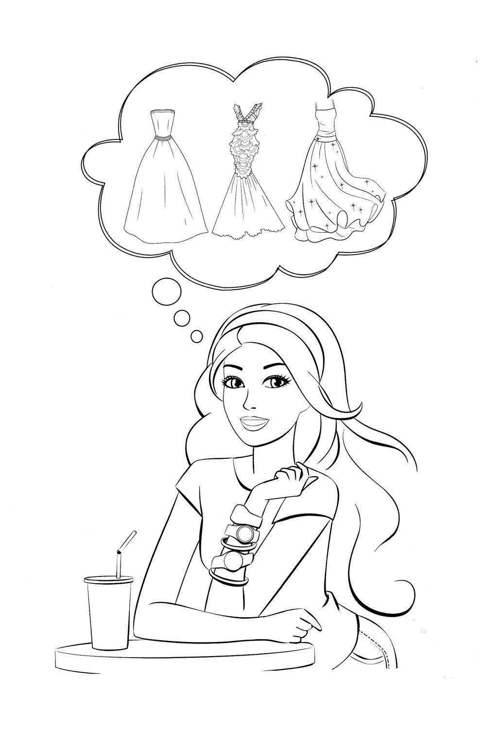 Барби думает о нарядах на бал