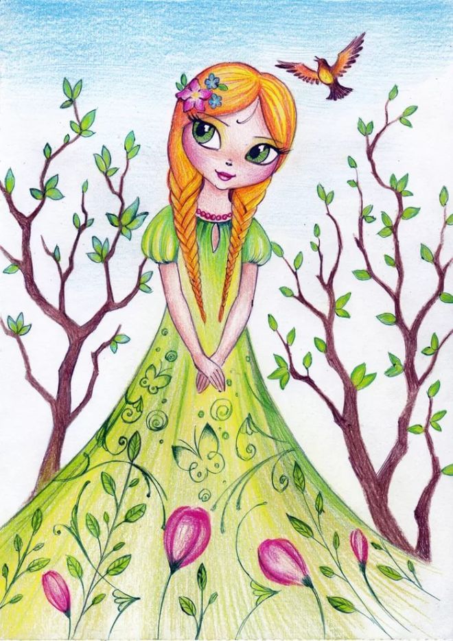 дети рисуют про весну