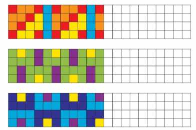 Внимание мышление логика Продолжи цветной узор по обрацу