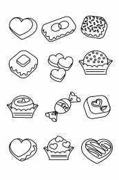 сладости Раскраски с конфетами мороженным 