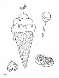 Мороженое раскраски с различным мороженым 