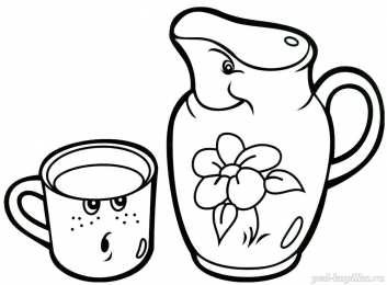 Для девочек Раскраски с изображениями посуды для девочек
