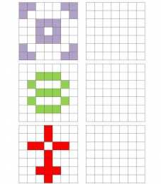 Развиваем внимание Нарисуй по клеточкам. Пиксельные узоры.Нарисуй по образцу.