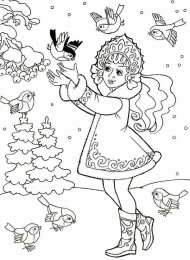 Новый год Раскраски с новогодней красоткой снегурочкой в хорошем качестве
