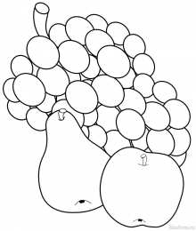 Фрукты и ягоды Детские раскраски для раннего развития детей с фруктами и ягодами 