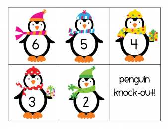 Задания с цифрами Учимся считать с пнигвинами