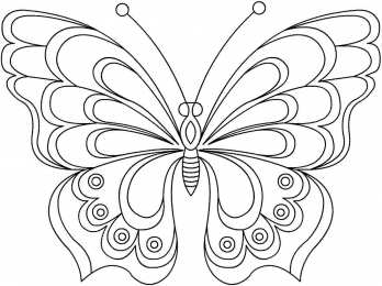 Контуры бабочки Контуры, трафареты, шаблоны бабочек для вырезания аппликаций  и поделок